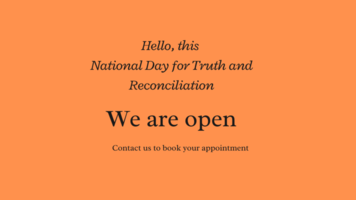 We're Open on the National Day for Truth and Reconciliation